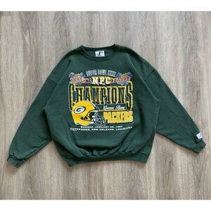 Rare Vintage 90s Green Bay Packers NFL Super Bowl Logo Athletic Crewneck Sweater